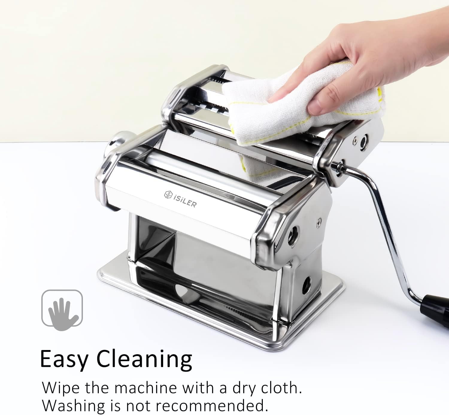 Pasta Machine, ISILER 9 Adjustable Thickness Settings Pasta Maker, 150