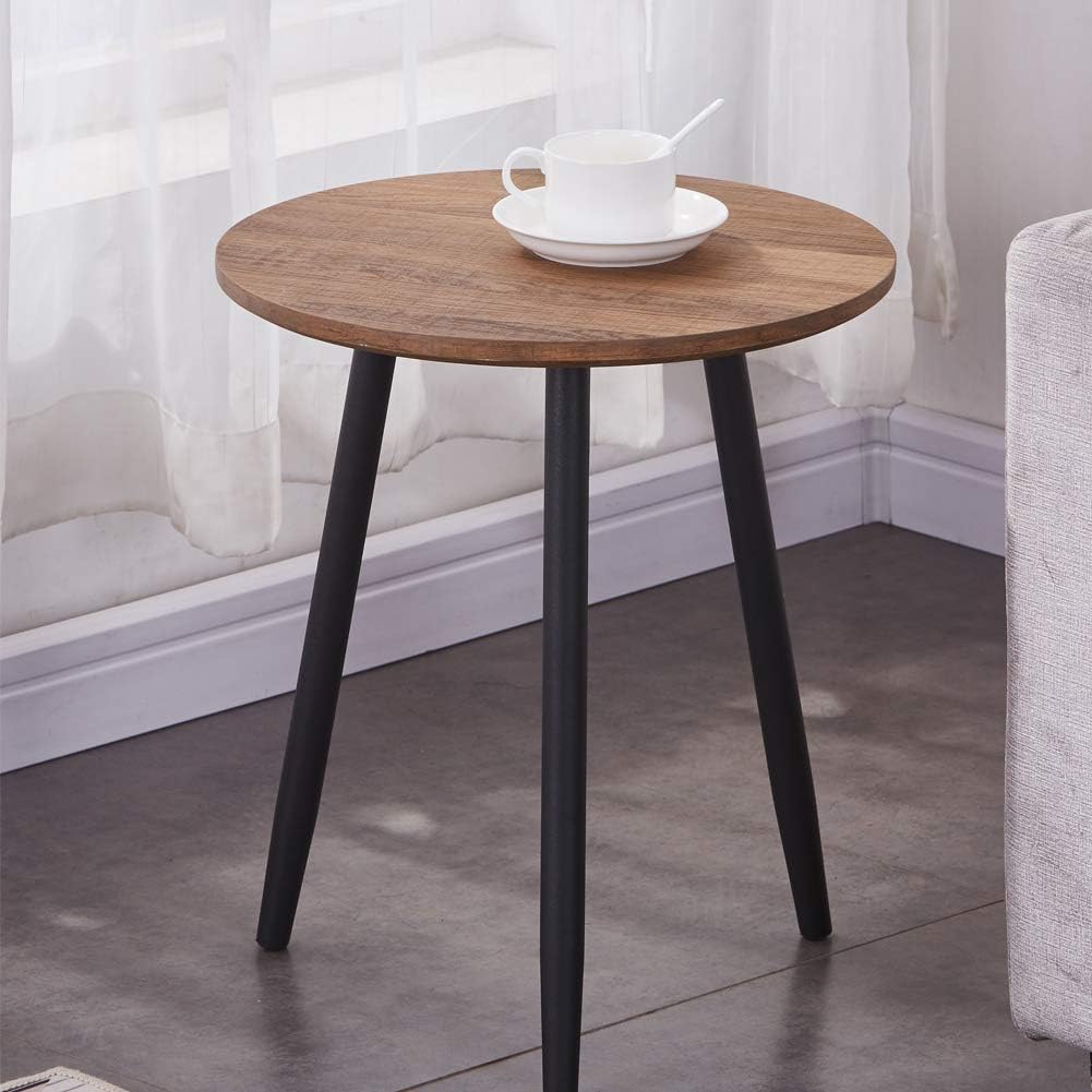 Goldfan Wooden Small Round Side Table Modern Sofa Lamp Tea End Tables Coffee Table For Living Room Home Office Brown Amazon Co Uk Kitchen Home