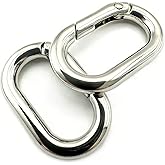 20 Pack 1 Inch Oval Carabiner Clip, Spring O Rings Hooks, Metal Spring Key Ring Buckle for Bags,Purses