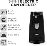 Tower T19007 3-in-1 Electric Can Opener Knife Sharpener Bottle Opener Black view 2