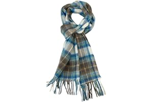 Briomhar Tartan Plaid Wool Winter Scarf for Men - 100% Lambswool Designer Scarf for Women Made in Scotland