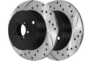 AUTO SHACK AutoShack Black Hat Drilled and Slotted Brake Rotors Rear Brake Rotor Replacement Kit for 2008-2014 Subaru Impreza 2009-2013 Forester 2010-2014 Outback Legacy 2013-2014 WRX 2013-2015 BRZ PR41511LR