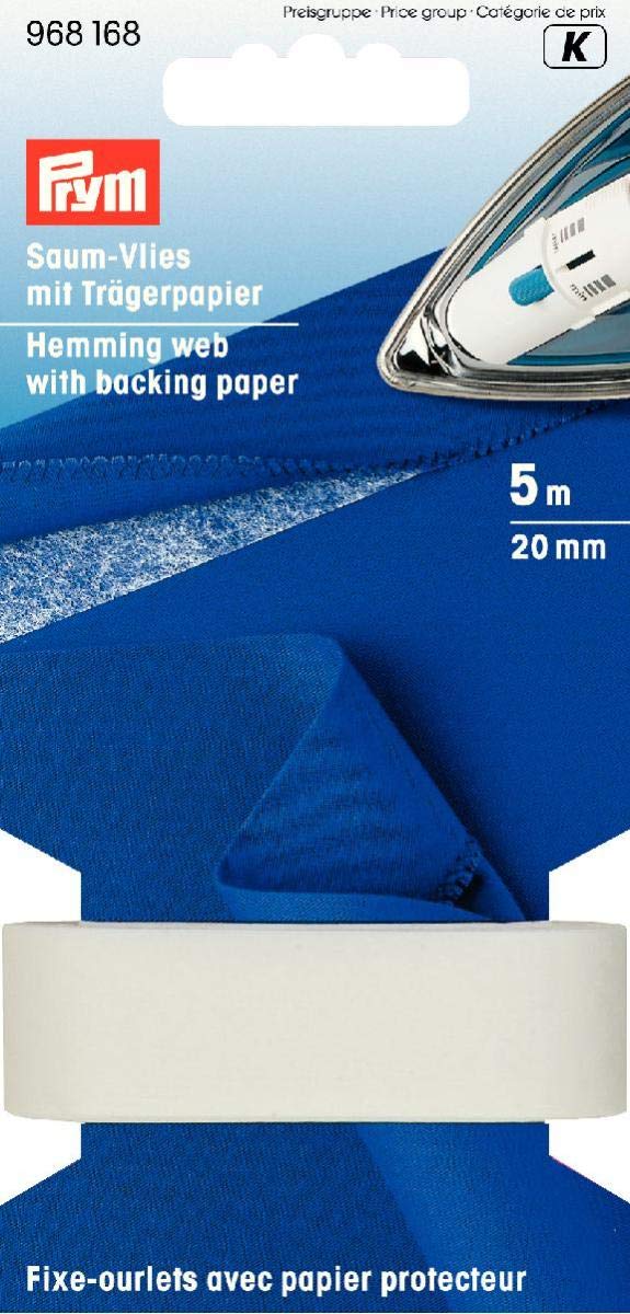 Prym Hemming Web 20mm w. Backing Paper wht, white
