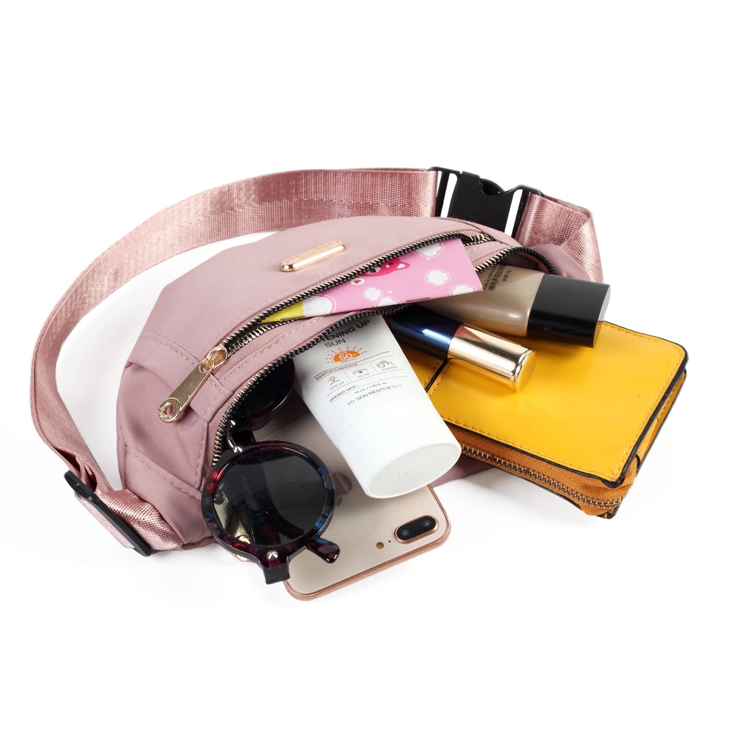 EVANCARY Fanny Packs Waist Pack for Women, Waterproof Waist Bag with Adjustable Strap for Travel Sports Running