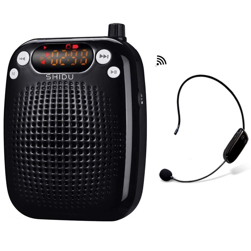 10W Wireless Voice Amplifier, Portable PA System Speaker with UHF Wireless Microphone Headset for Teachers, Tour Guides, Coacher, Singing, Training and Presentation