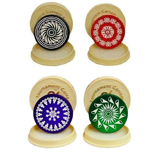 Carrom Board Wooden Coins and Tournament Striker Professional Set, 24  Carrom Board Pieces Striker Random