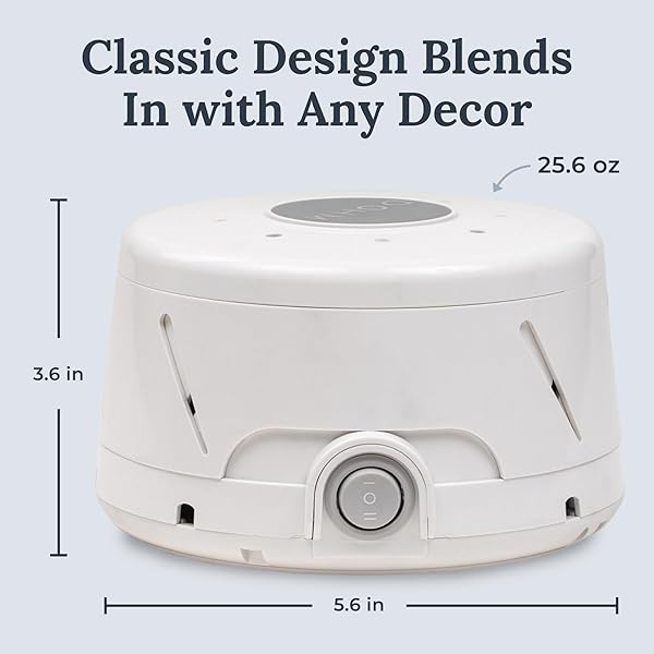 YOGASLEEP DOHM CLASSIC (WHITE) THE ORIGINAL WHITE NOISE SOUND MACHINE, SOOTHING NATURAL SOUNDS FROM A REAL FAN, SLEEP THERAPY FOR ADULTS & BABY, NOISE CANCELLING FOR OFFICE PRIVACY & MEDITATION