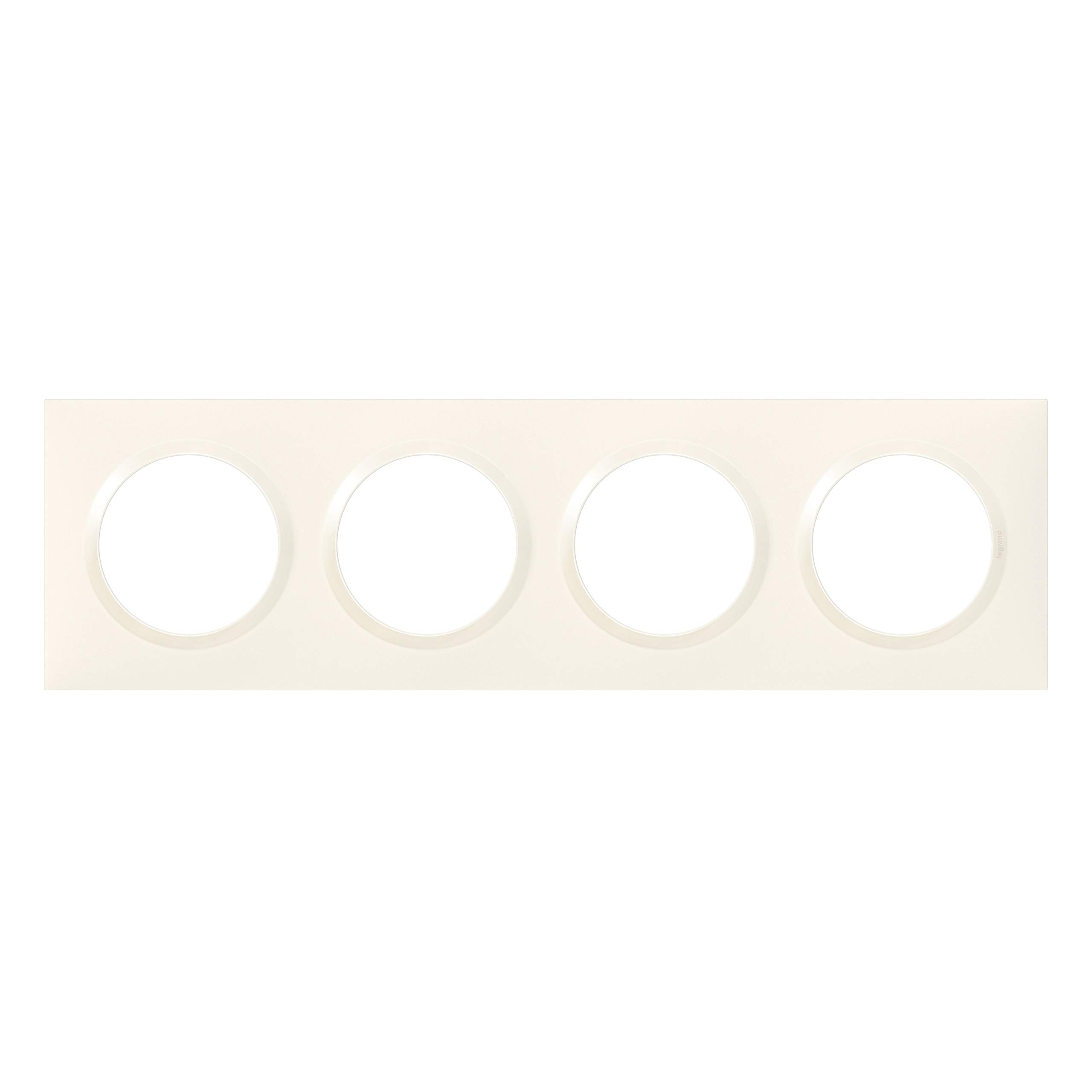Legrand DOOXIE LEG600904 4P BLC 4-Hole Square Switch/Socket Cover Plate in Blister Packaging White