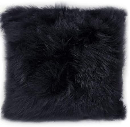 Amazon Com 100 Real Alpaca Fur Pillow Cover 14x14 Square Black