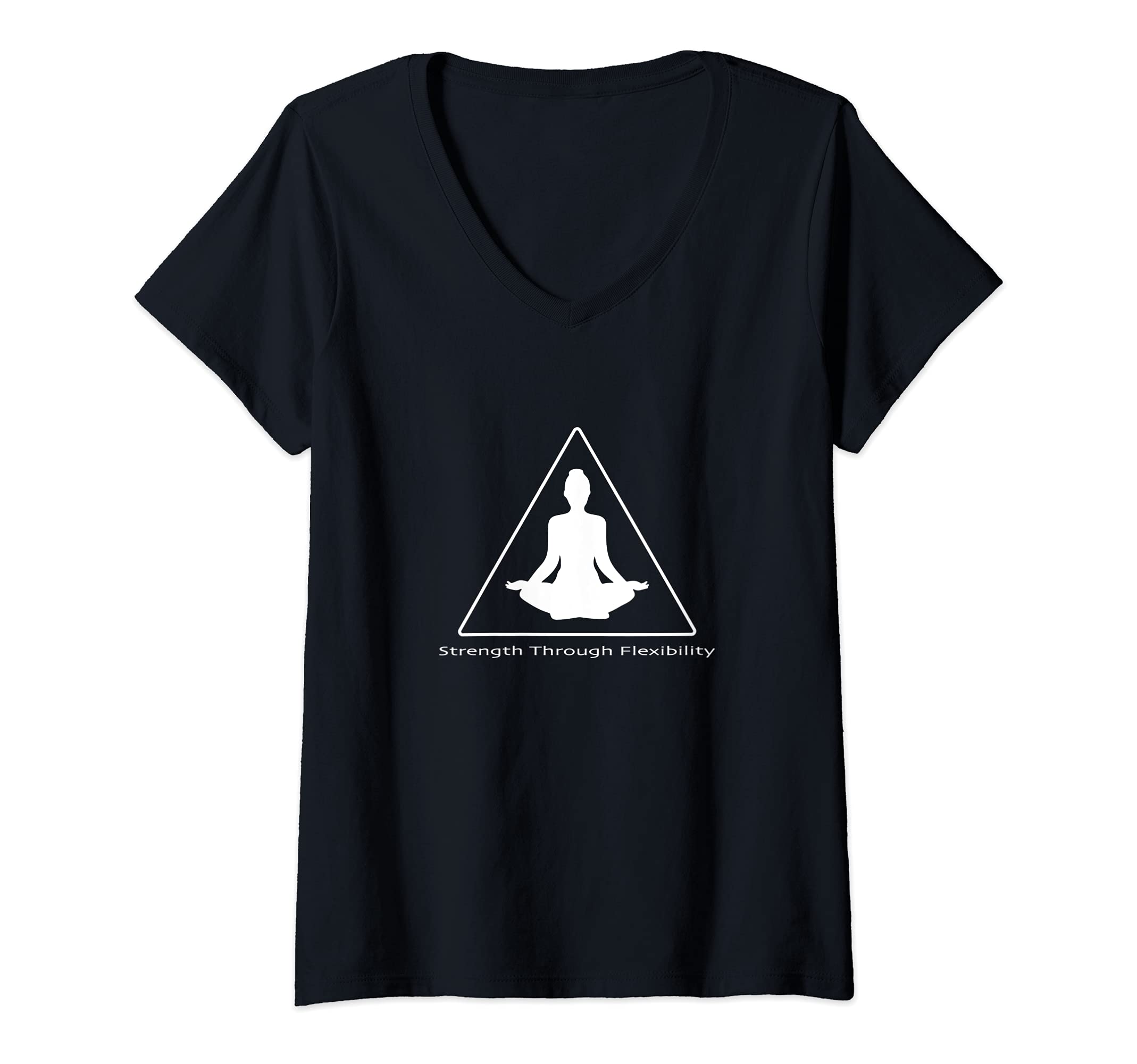 Womens STF Yoga Seated Pose Meditation Just Breathe V-Neck T-Shirt