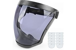 Dagiik Komax Face Shield, Komax - Anti-Dust & Fog-Free Face Shield, Tooltekt Anti-Dust & Fog-Free Face Shield, Full Face Shield (Grey)