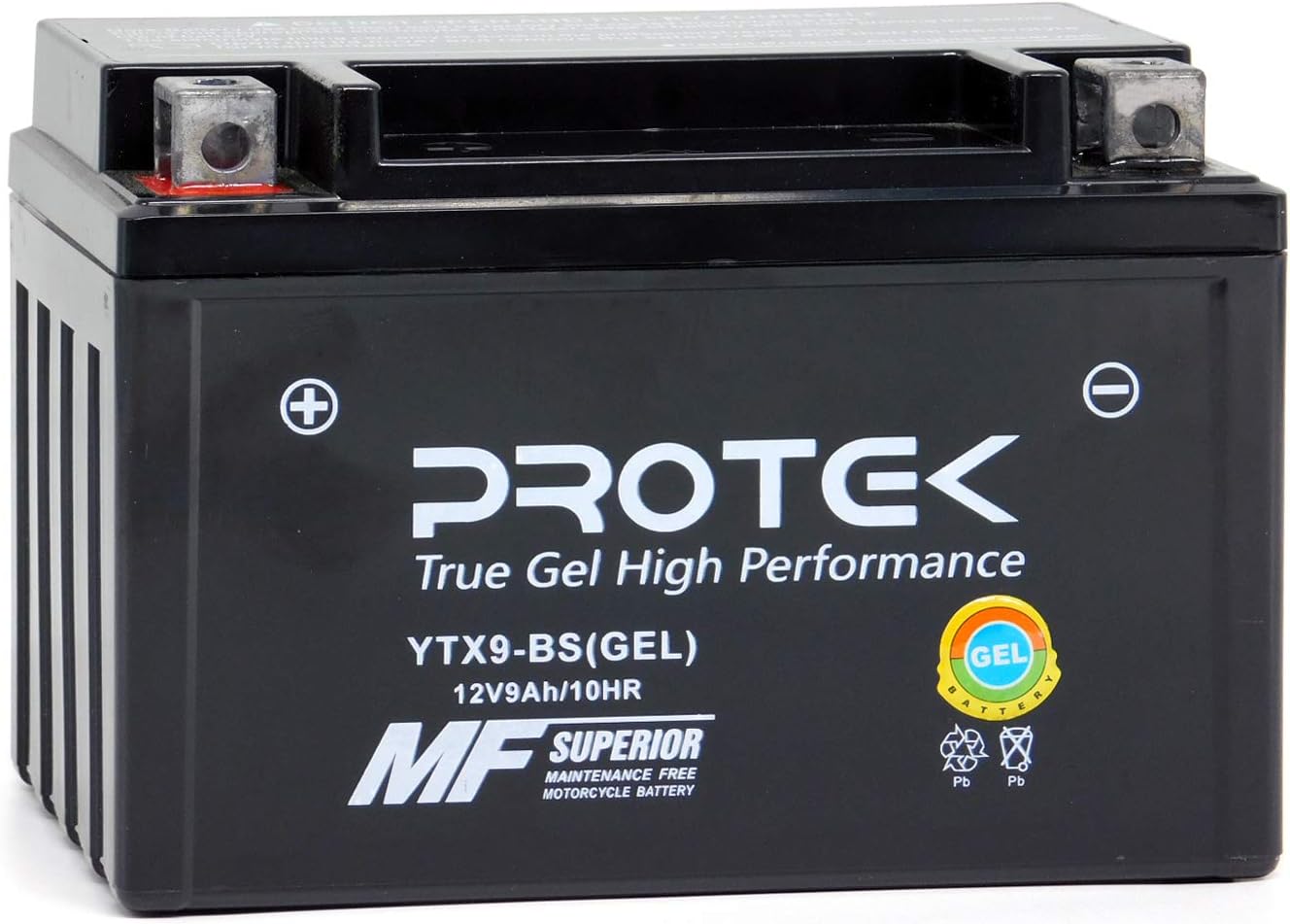 Protek YTX9-BS YTX9 12V 9Ah Sealed AGM Gel Type Battery Maintenance Free For 1998-2006 Suzuki Katana 600 750 GSX750F GSX600F, 1996-1999 Suzuki GSXR750, 1997-2016 Suzuki GSXR600, 1996-2003 Bandit 600