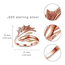 Daixiya Dragon Ring 925 Sterling Silver Adjustable