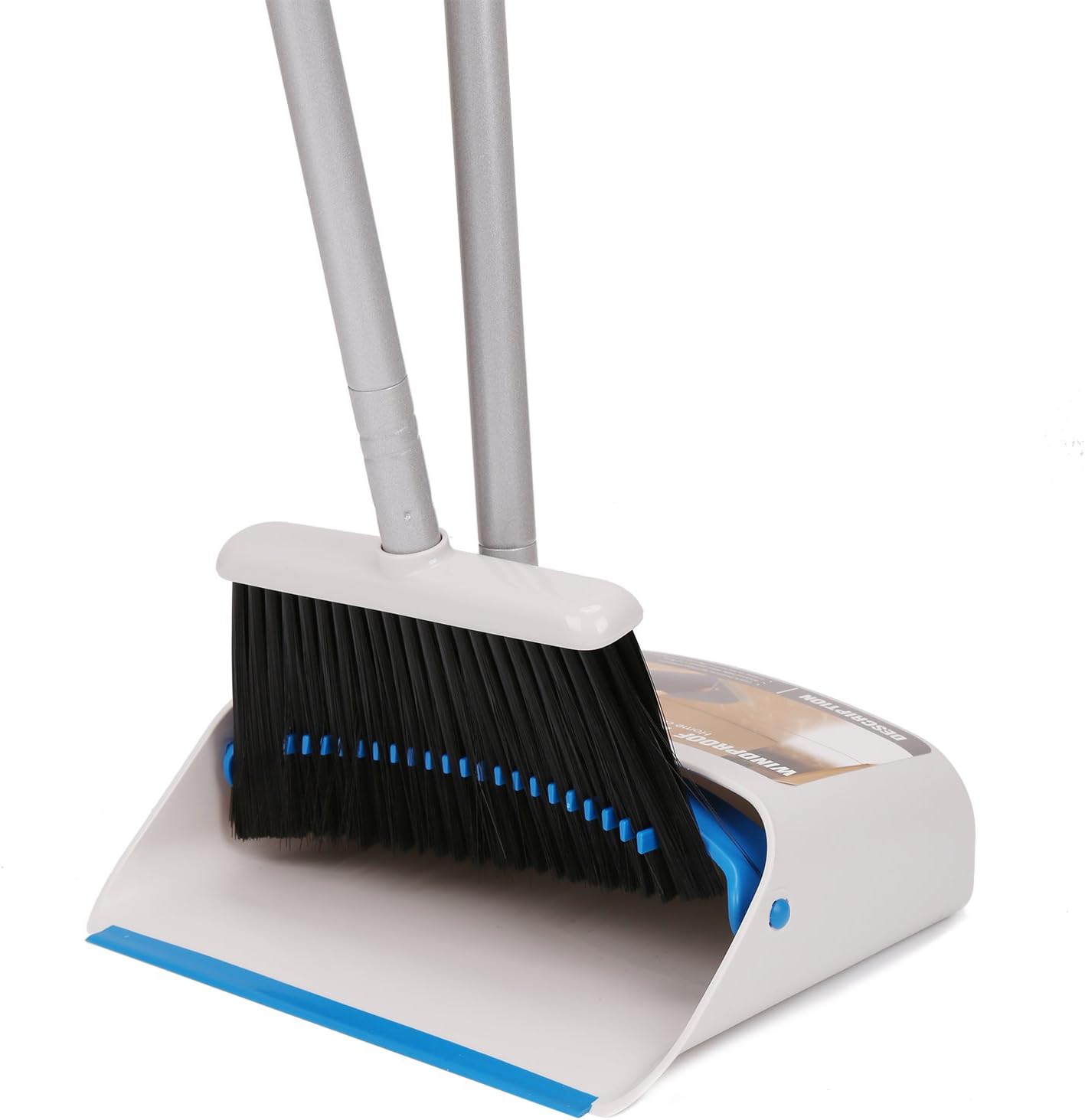TreeLen Long Handle Broom and Dustpan Set,Upright Dust Pan Combo for Home, Kitchen, Room, Office, Lobby Floor Use Without Bending: Home & Kitchen