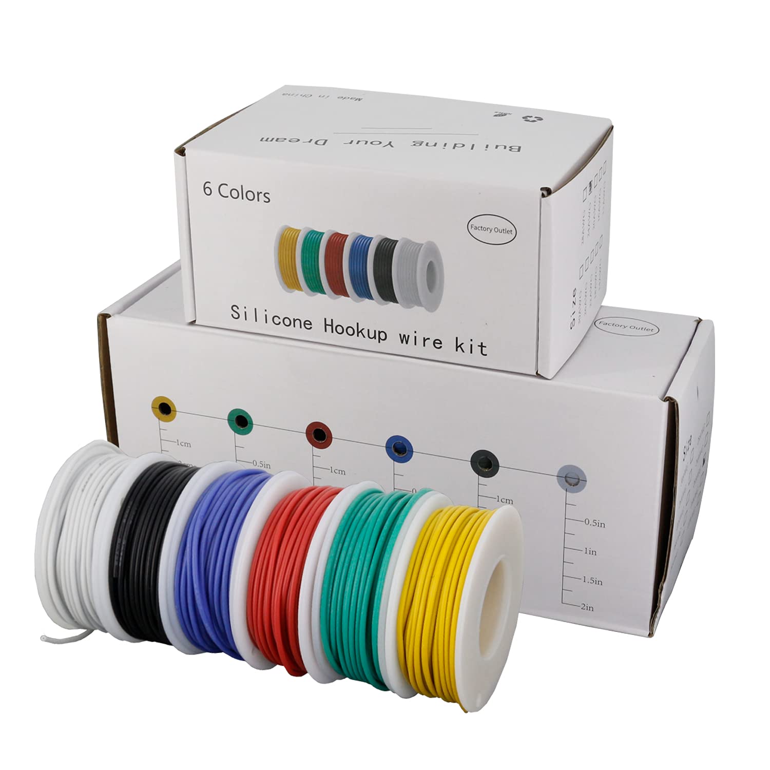Soft Silicone Wire 30 AWG 120m Flexible Silicone Wire Cable 6 colors Box Electrical Copper Wire for DIY Appliances