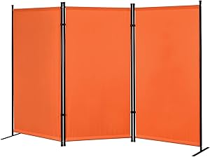 Proman Products Galaxy Outdoor/Indoor Room Divider (3-Panels), 102" W x 16" D x 71" H, Orange
