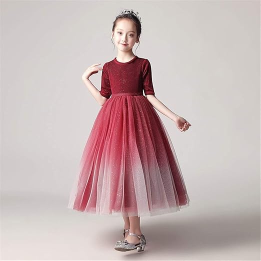 claret flower girl dresses