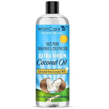 WishCare Premium Cold Pressed Extra-Virgin Coconut Oil - 500 ML