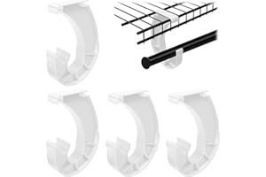 4Pcs J Shape Hanging Closet Rod Support, Closet Brackets for Hanging Clothes, Plastic White Suspension Rod Support Bracket, 3