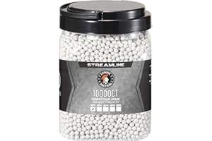Lancer Tactical 10,000 Round 6mm Airsoft Pellets 0.20g-0.32g, Bucket Size Streamline Competition Grade BBS - Made in Taiwan