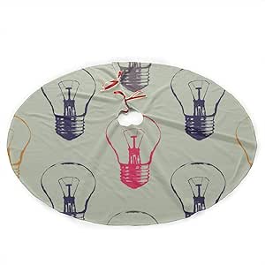 Falda de árbol de Navidad Arte de dibujos animados Bombilla brillante