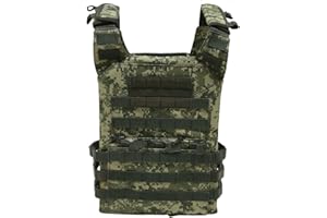 UNISTRENGH Fully Adjustable Tactical Vest Tough 900D Nylon Paintball Battle Vest with Detachable EVA Protective Safety Guard