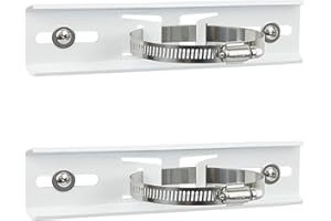 LeMotech Pole Mounting Kits, Stainless Steel 200mm Brackets with Adjustable 59-82mm Clamp for Outdoor Junction Box, Waterproof Plastic Electrical Enclosure（7.87" Lx1.93 W Bracket