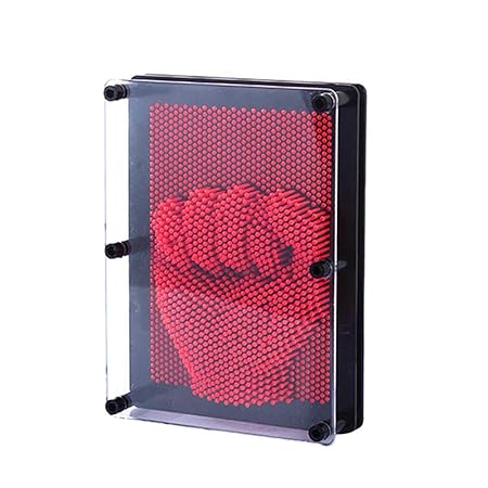 Dastrues 3D Clone Shape Pin Art Toy Sculpture Kreative Changehold Pinscreen Form Nadel für Kinder Erwachsene Rot