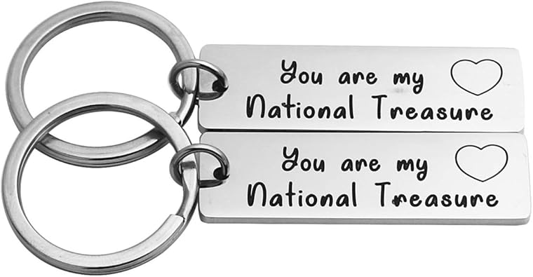 Amazon Com Meibai You Re My National Treasure Keychain Set Of 2 Meme Lovers Gift For Boyfriend Girlfriend Best Friend Jewelry