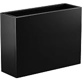 Toriexon 36" Metal Planter Box, Large Rectangular Window Box | with Drainage Holes &amp; Rust-Proof Coating, Modern Outdoor/Indoor Flower Box for Balcony, Patio &amp; Herbs, Black