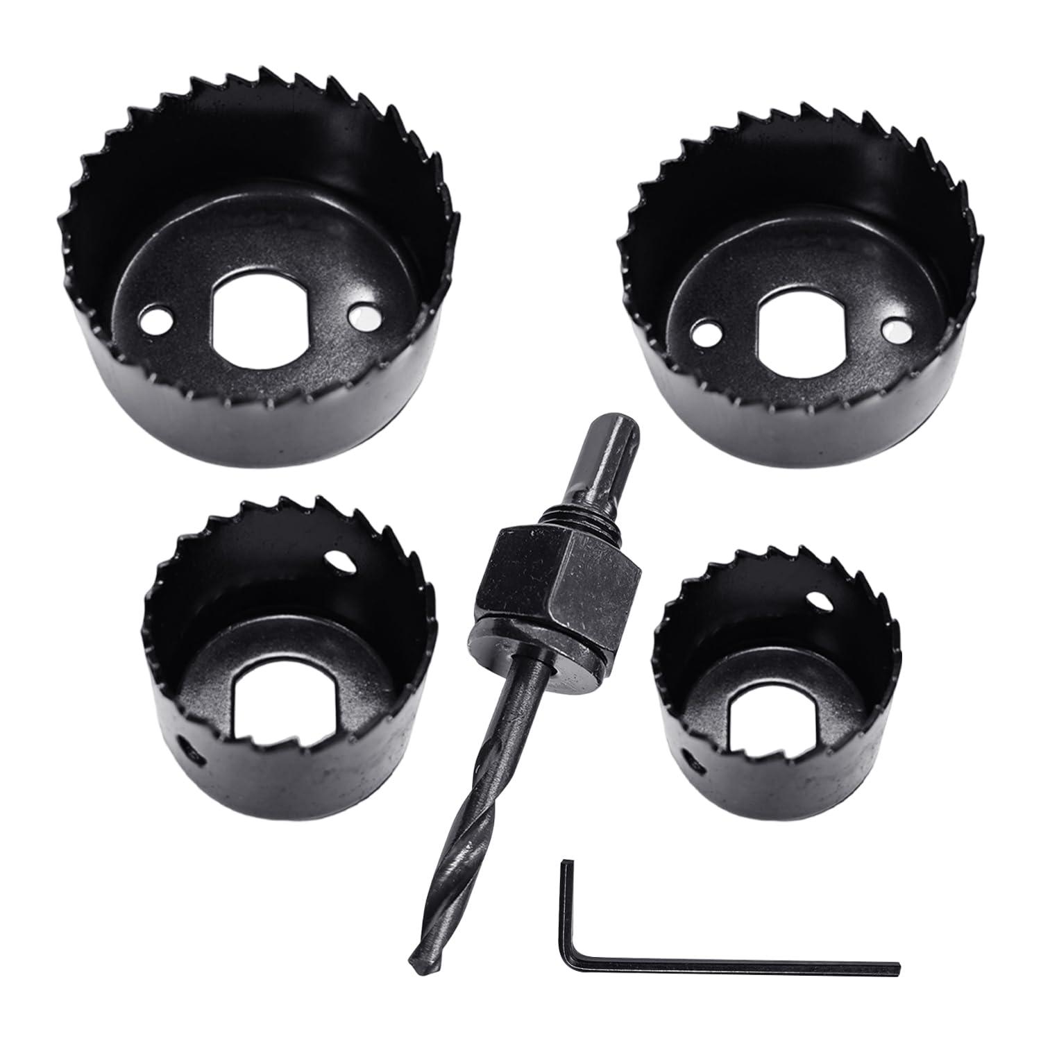 6-Piece Drill Tool Set, Carbon Steel Hole Drilling Tool, Metal Hole Saw Accessories, Wood, Plastic Board, Drywall Drilling Tool, Dowel Hole Saw Kit, Wood Hole Opener