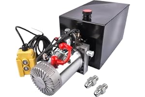 12V DC Single Acting Hydraulic Pump – 3.75 Gallon (15 Quart) Steel Hydraulic Power Unit for Dump Trailer, Dump Truck & Industrial Use Mixizap