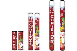 Biyejit 6PCS Christmas Refrigerator Door Handle Covers, Cute Xmas Santa Claus Decorations Anti-Skid Fridge Handle Cover, Keep Kitchen Appliance Handle Protector from Fingerprints Stains