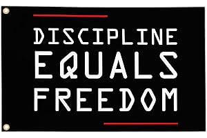 NASIAN Discipline Equals Freedom Flag Motivational Flag 3x5 Ft Inspirational Flags for Room Guys Home Gym Funny Flags for College Dorm Office Bedroom Meme Flag Man Cave Wall Art Decor Banner Gifts