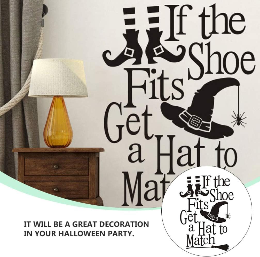 BESTOYARD Halloween Wall Sticker Witch Spider Letter Wall Decals PVC Decorative Window Sticker for Halloween Wall Window Decoration - - 