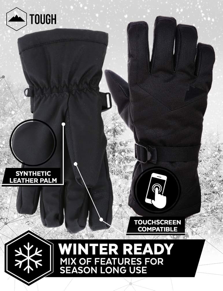 Touch Screen Ski & Snow Gloves - Cold Weather Waterproof Winter Snowboard Gloves for Men & Women - For Skiing & Snowboarding : Sports & Outdoors