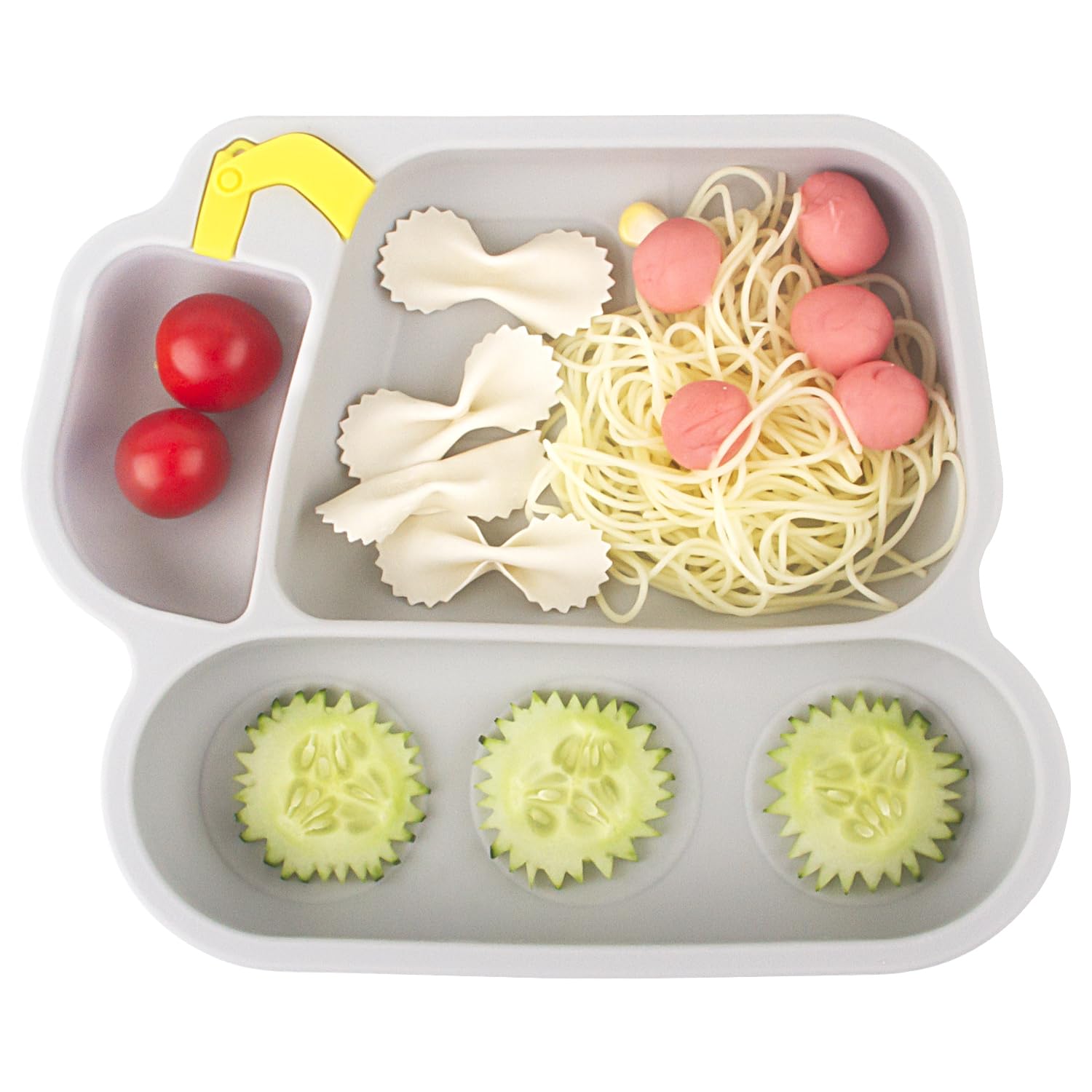 nohlerlife Silicone Suction Plate for Toddlers - Self Feeding Training Divided Plate Dish and Bowl for Baby and Toddler, Fits for Most Highchairs Trays