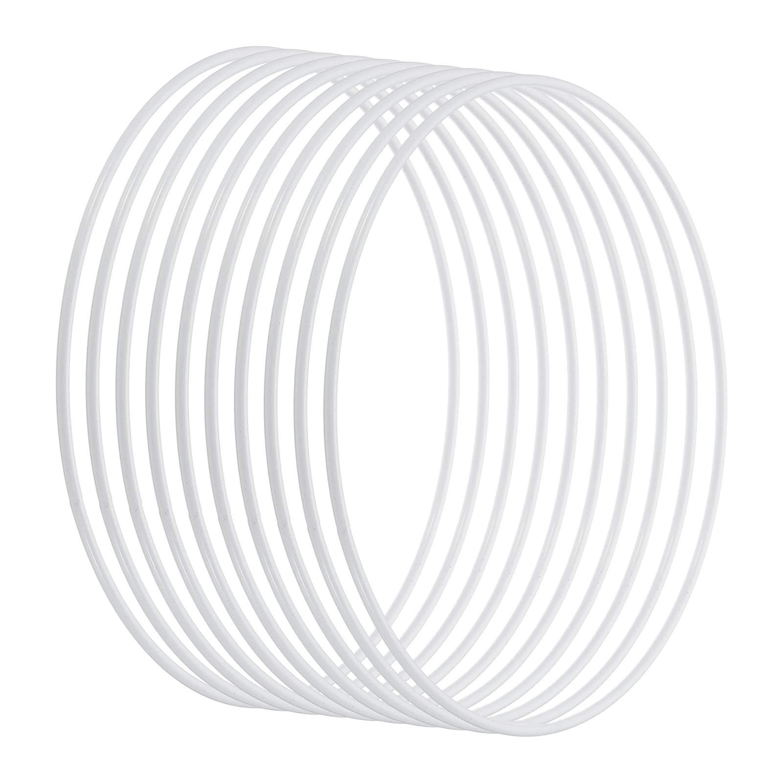 PATIKIL 6 Inch Round Dream Catcher Ring, 10 Pcs Metal Christmas Macrame Wreath Floral Rings Hoop for Home DIY Craft Wedding Wall Hanging Decorations, White