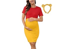 For G and PL Halloween Women's Short Sleeve Maternity Mini Dress with Headband
