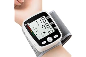 PEAKME Blood Pressure Monitor Adjustable Wrist Blood Pressure Cuff 2 x 90 Readings Digital Rechargeable Blood Pressure Machine with Voice Function with Carrying Case for Home Use Black