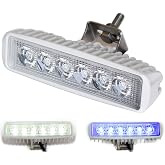 Wave One Marine Dual Color LED Boat Spreader Light Deck Flood Beam Stainless Hardware & Bracket IP68 Waterproof Multicolor Br