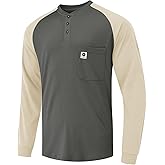 VANDISI FR Shirts Flame Resistant Shirts 6.5oz Lightweight Cotton Two Tone & Henley Shirts for Men