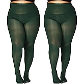 HONENNA 2 Pairs Plus Size Sheer Tights for Women, 17 Colors Ultra Thin Pantyhose Reinforced Toes High Waist Stockings 1XL-6XL