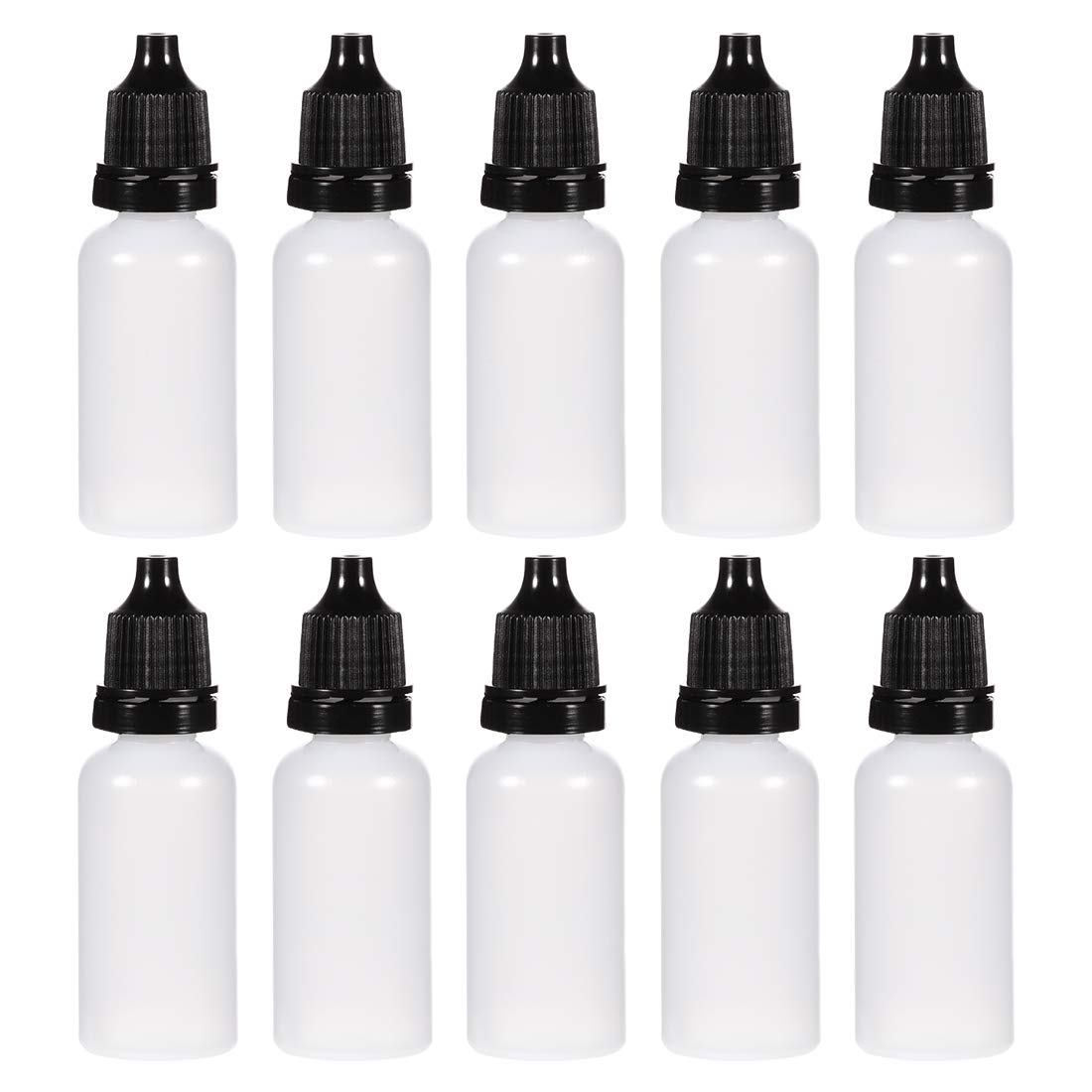 uxcell Plastic Dropper Bottles, 15ml/0.5 oz Empty Squeezable Dropper Bottle with Cap, Black, Pack of 10