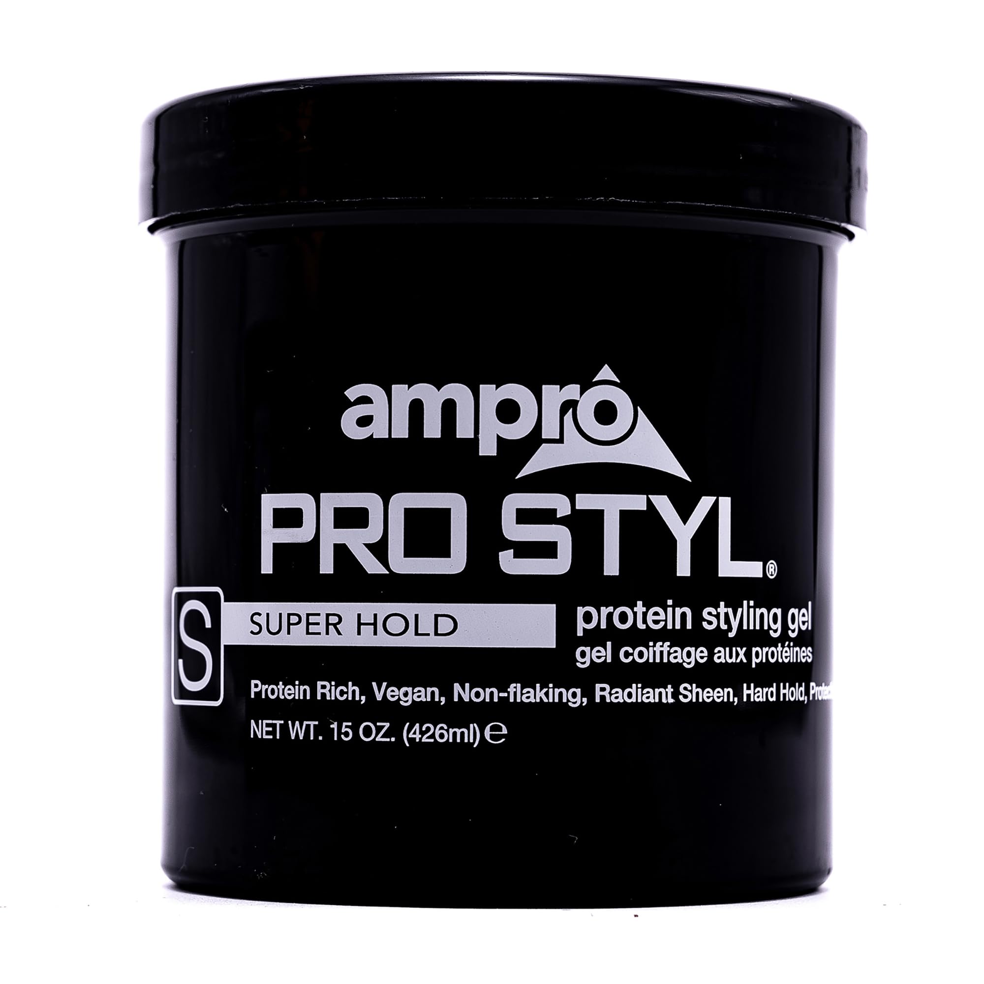 Ampro Pro Styl Protein Styling Gel - Curly Hair Gel for Men and Women - Soy Protein Strengthens Strands - Strong Hold, Frizz Control - 426 ml