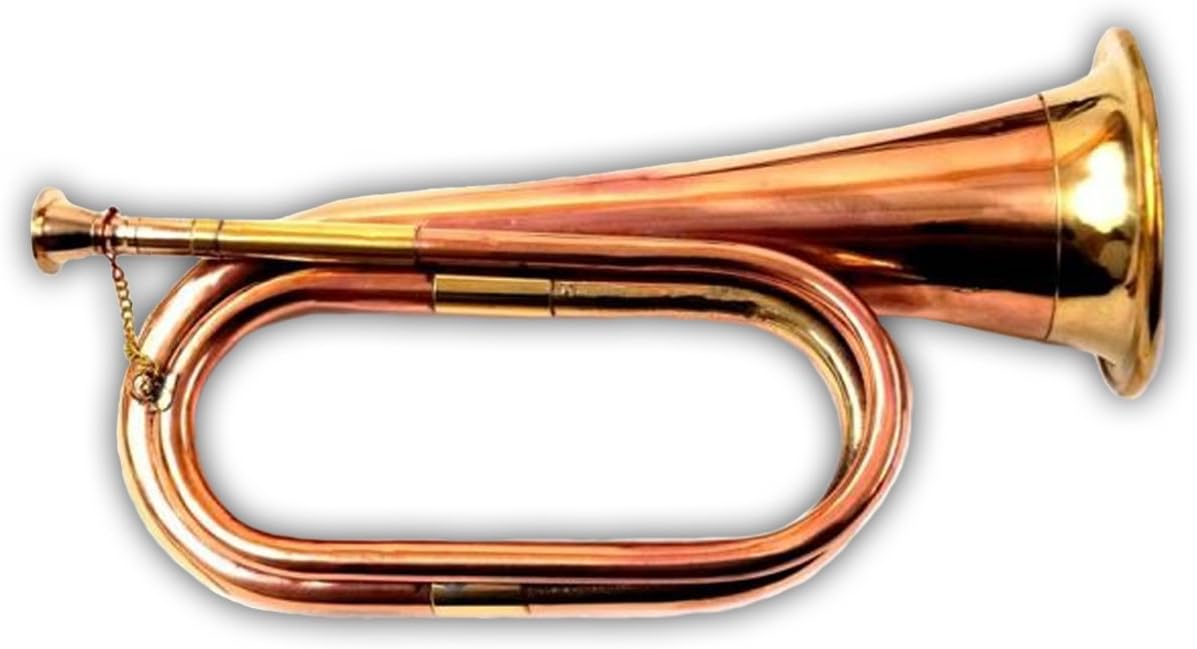 Civil War Era Solid Copper Bugle US Military Cavalry Horn: Musical Instruments
