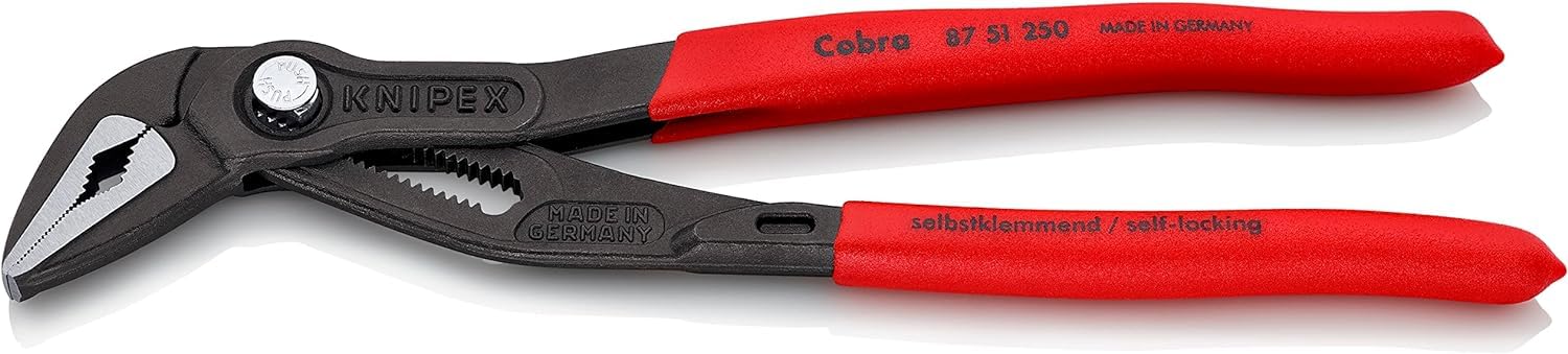 KNIPEX Cobra ES Water Pump Pliers Extra-Slim Self-Service Card with Non-Slip Plastic Coating 250 mm, 87 51 250 SB