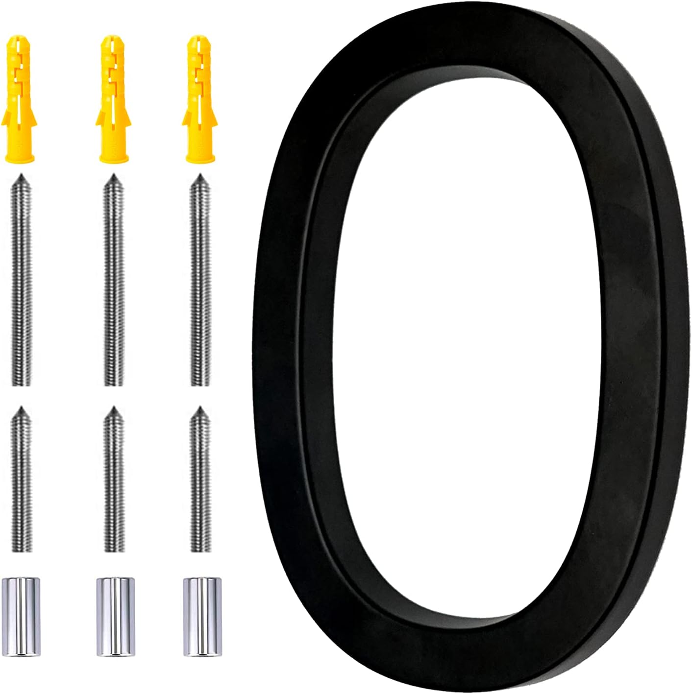 Address Signs - 6 Inch Modern House Numbers Floating Black House Street Home Address Number For House Floating Mount Or Flush Mount Zinc Alloy Black House Number For Outside 6 Inch Number 0