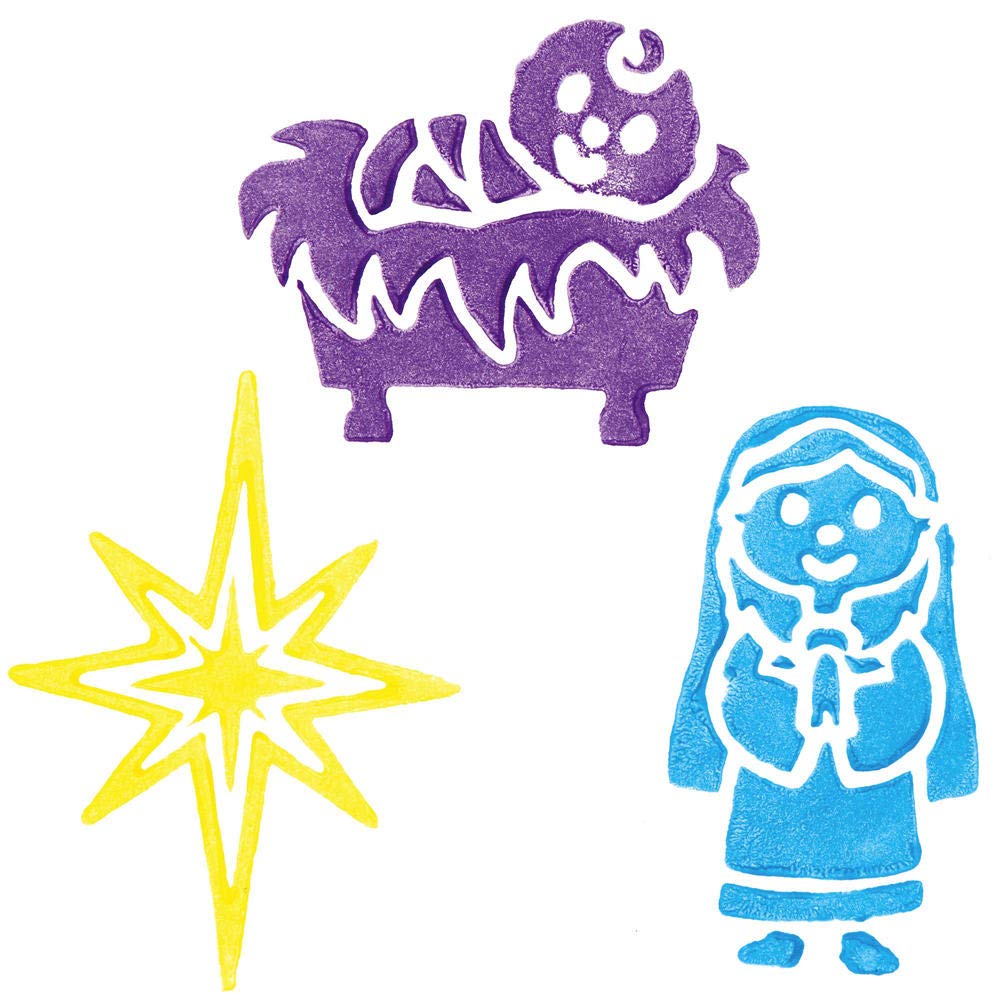 Baker Ross AX581 Nativity Foam Stampers - Pack of 10, Stamp Set for Children Ideal for Kids Arts and Crafts Projects Nativity - Image 3