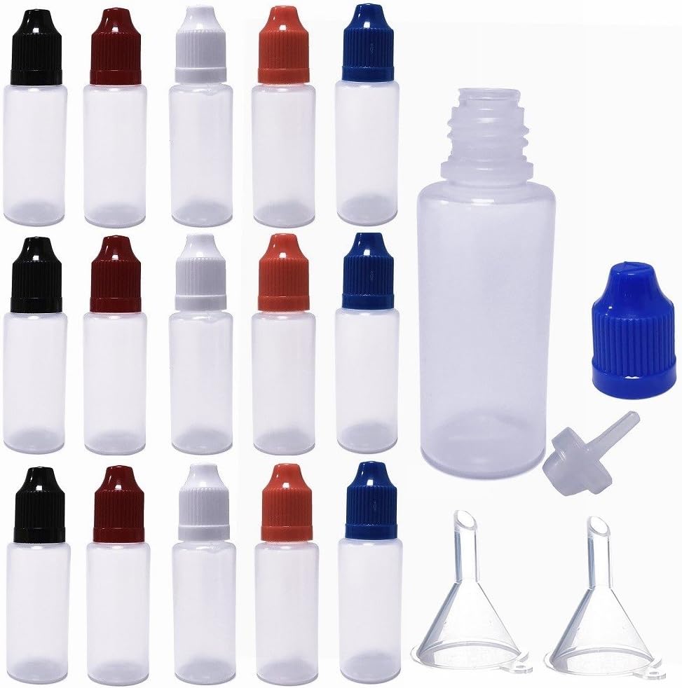 (30 Pack, 20ml) LDPE Dropper Bottle Funnel Eliquid Applicator Squeeze Dropping Bottle with Thin Tip: Home Improvement